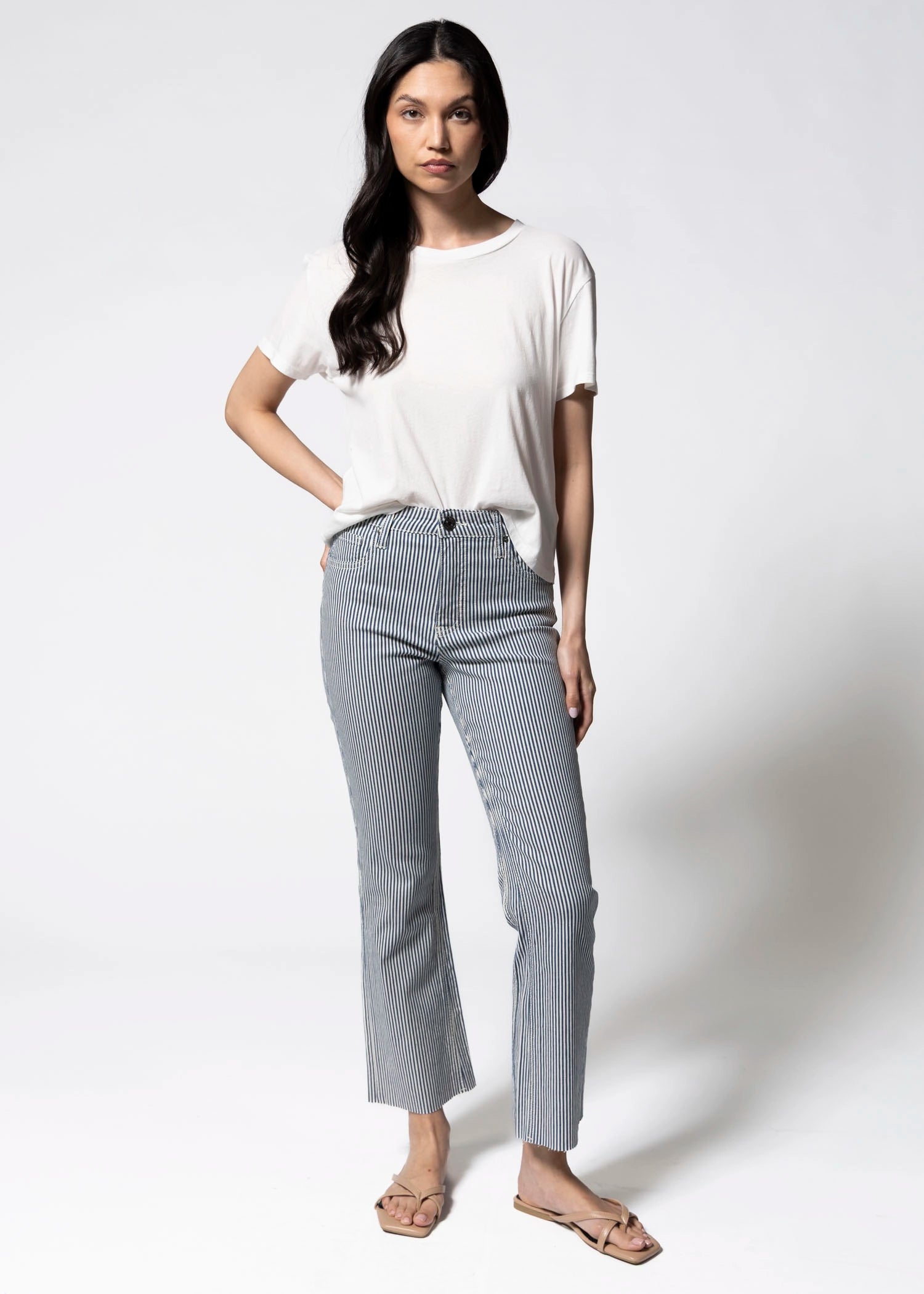 swatch_Pinstripe kut from the kloth kelsey jean