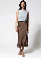 swatch_Mocha elodie the label enid satin skirt