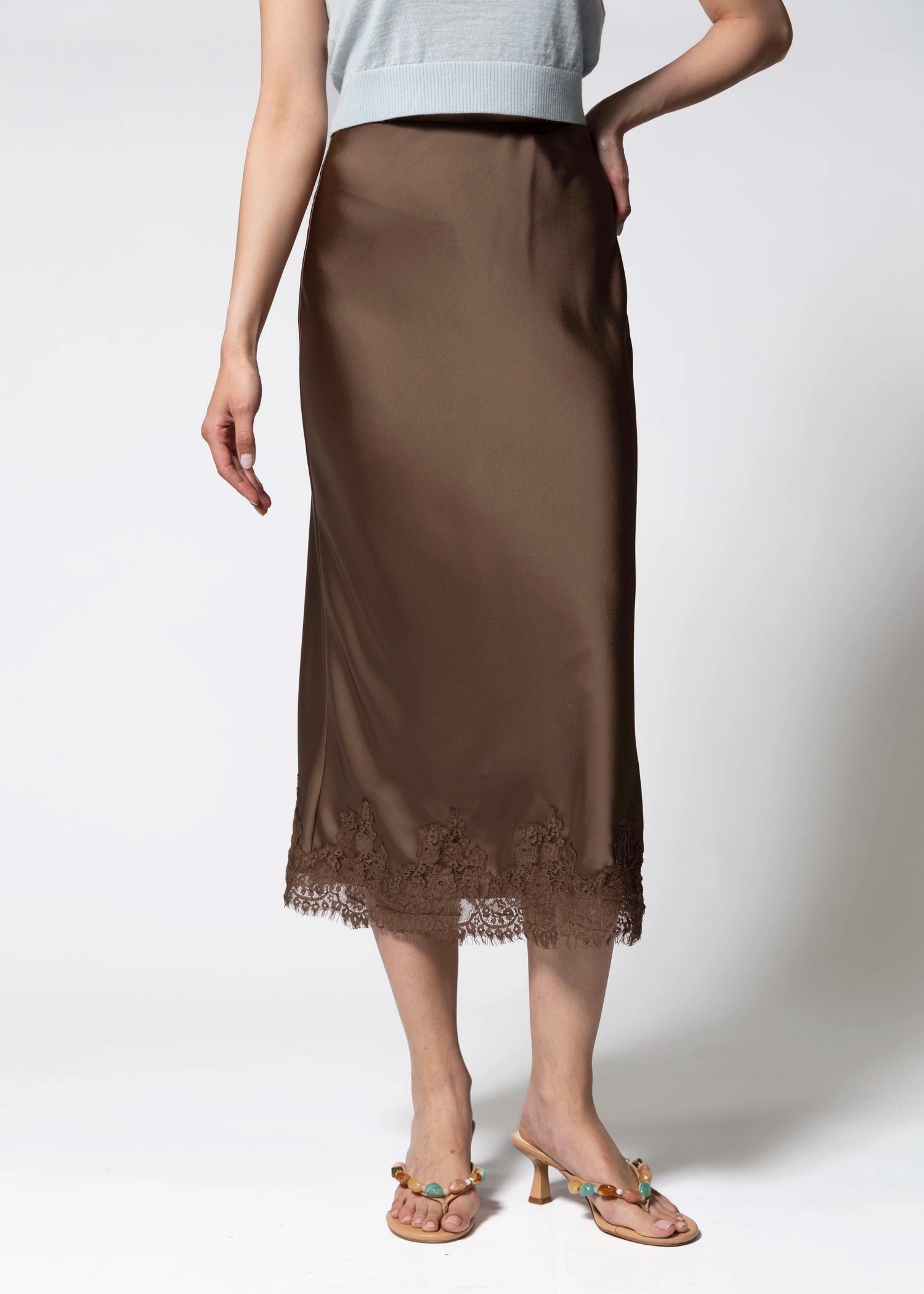 swatch_Mocha elodie the label enid satin skirt