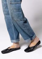 swatch_Black Leather tony bianco city ballet flat slide