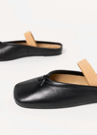swatch_Black Leather tony bianco city ballet flat slide