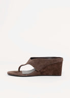 swatch_Espresso Suede tony bianco swift thong wedge sandal