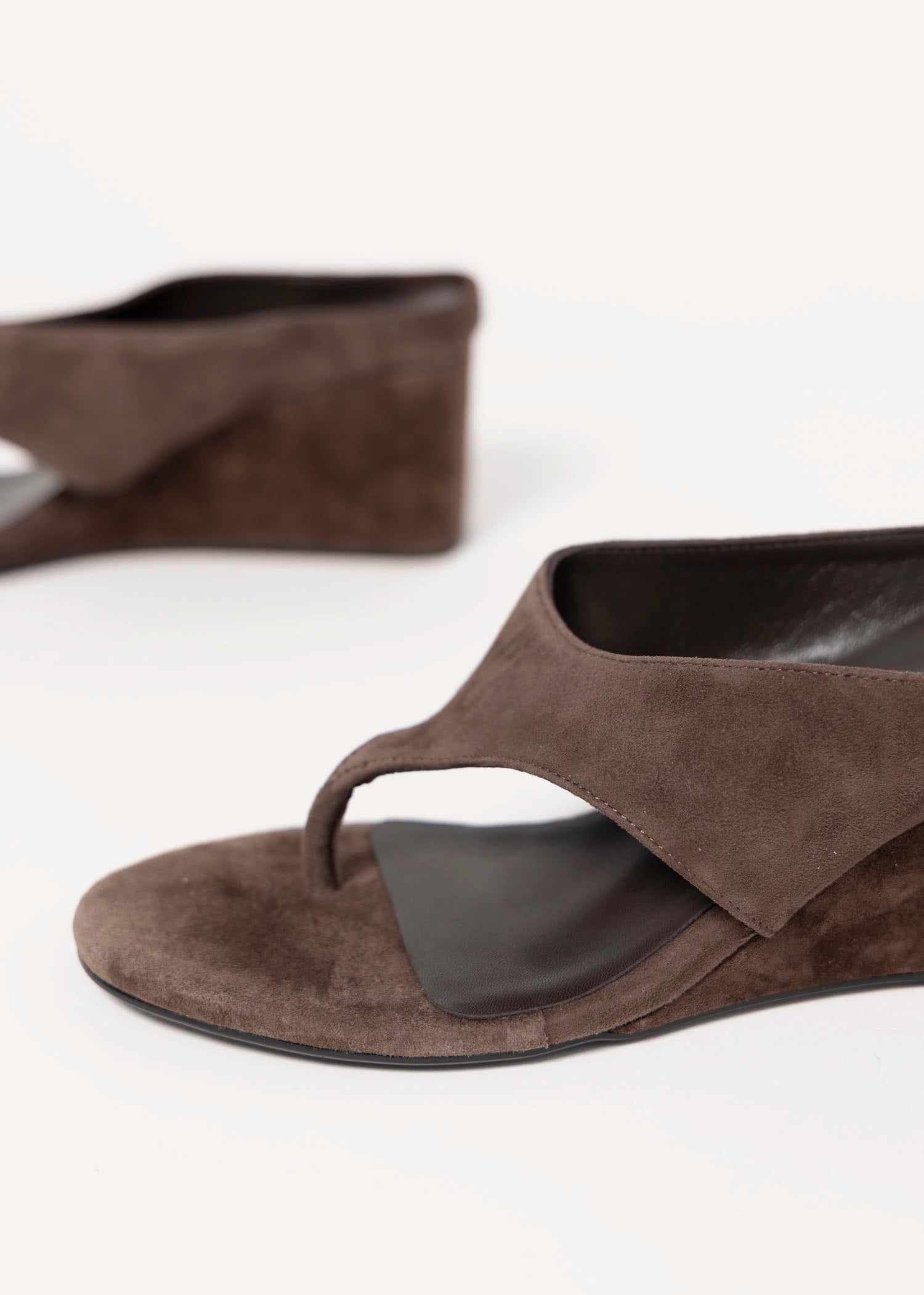 swatch_Espresso Suede tony bianco swift thong wedge sandal