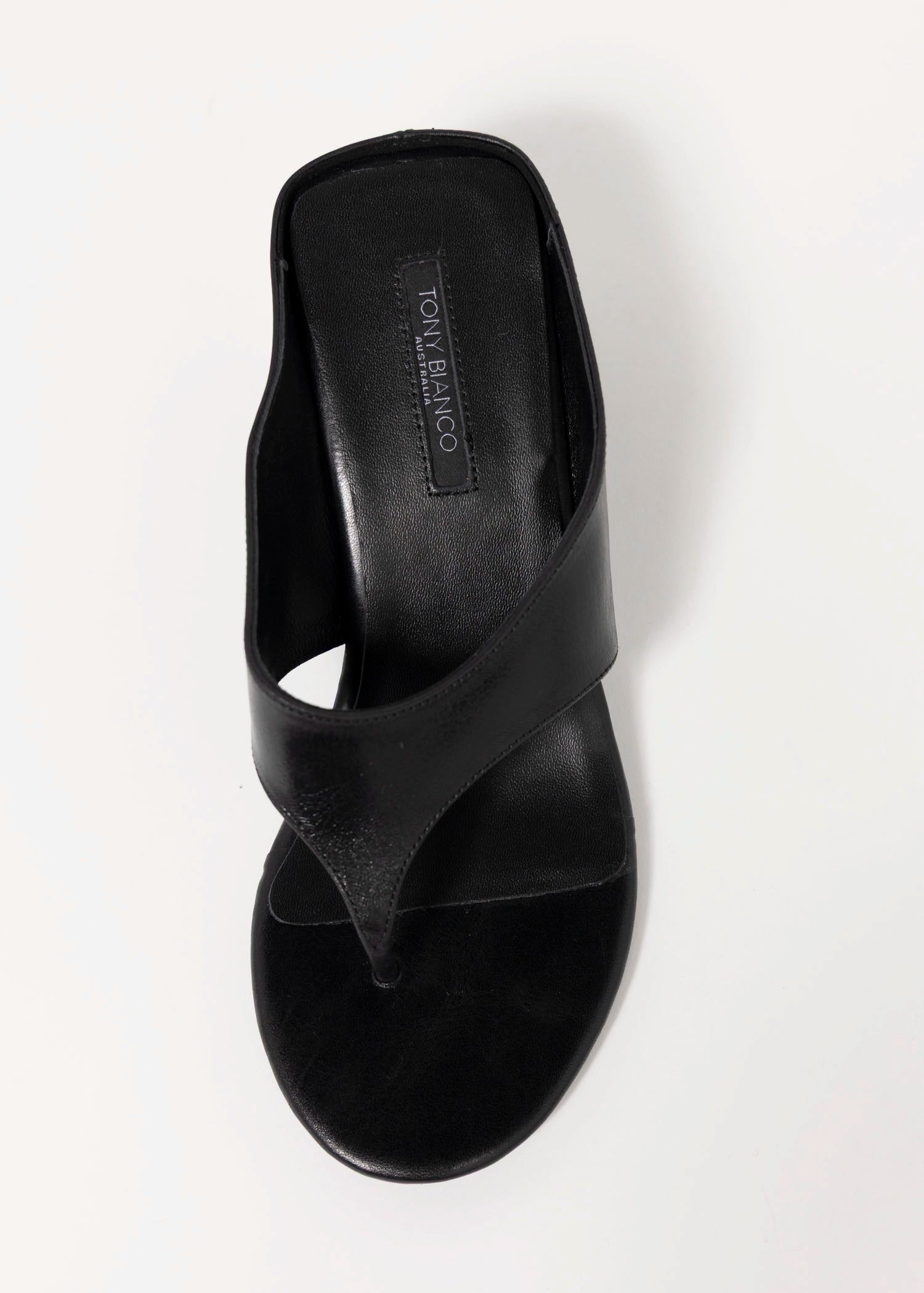 swatch_Black Leather tony bianco swift thong wedge sandal