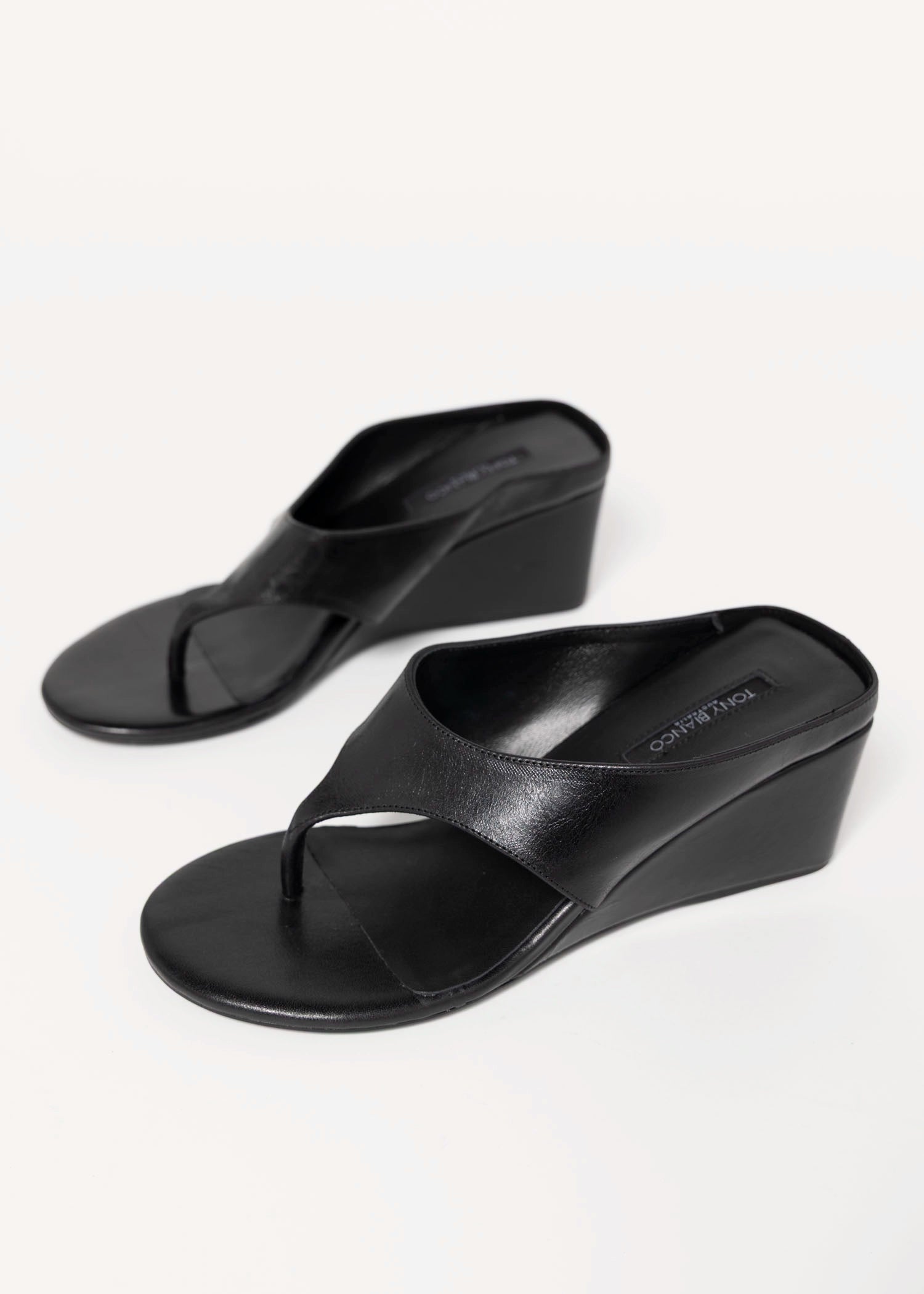 swatch_Black Leather tony bianco swift thong wedge sandal