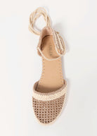 swatch_Khaki lace up crochet flat espadrille