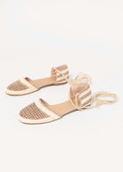 swatch_Khaki lace up crochet flat espadrille