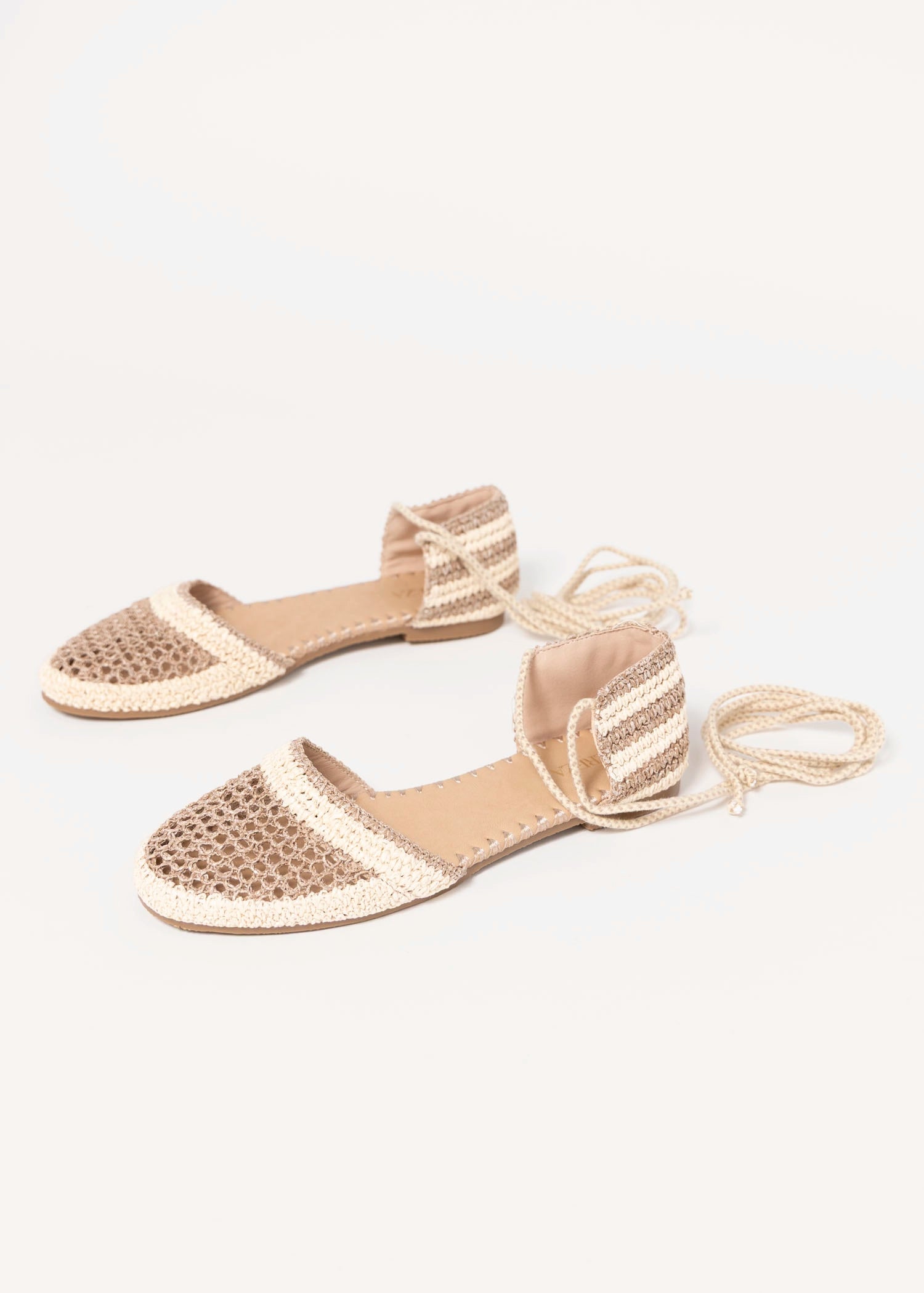 swatch_Khaki lace up crochet flat espadrille