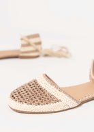 swatch_Khaki lace up crochet flat espadrille