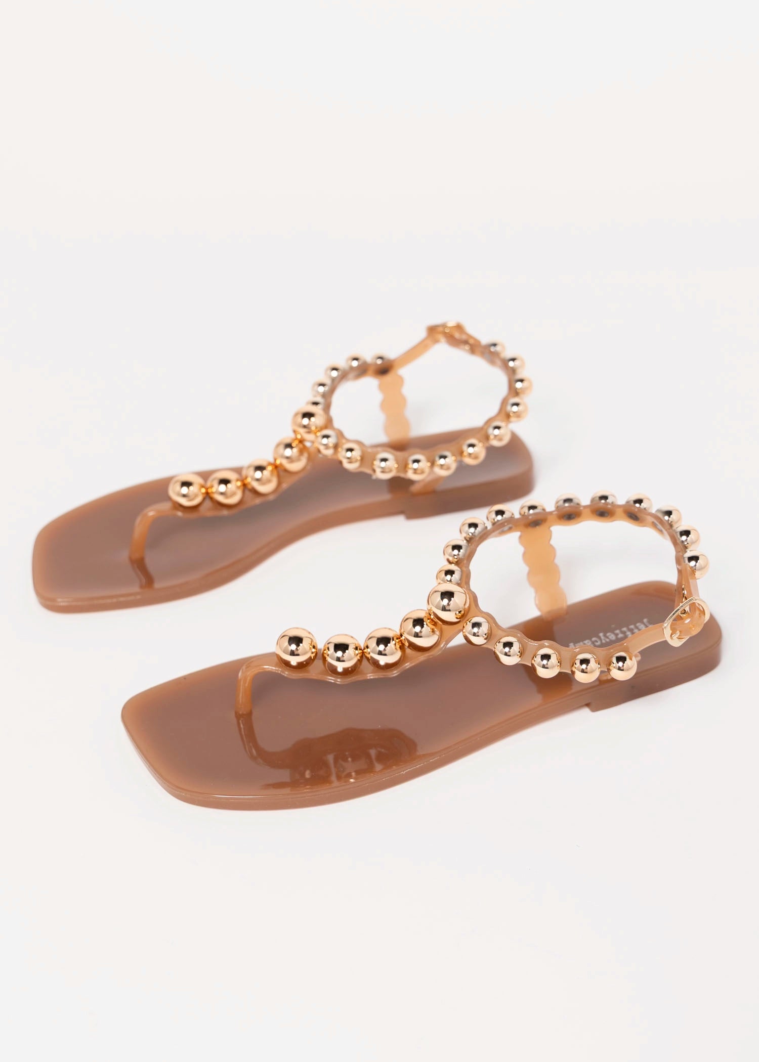 swatch_Caramel/Gold jeffrey campbell plated jelly sandal