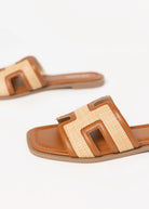 swatch_Tan elio raffia slide sandal