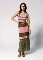 swatch-Multi knit chevron print dress