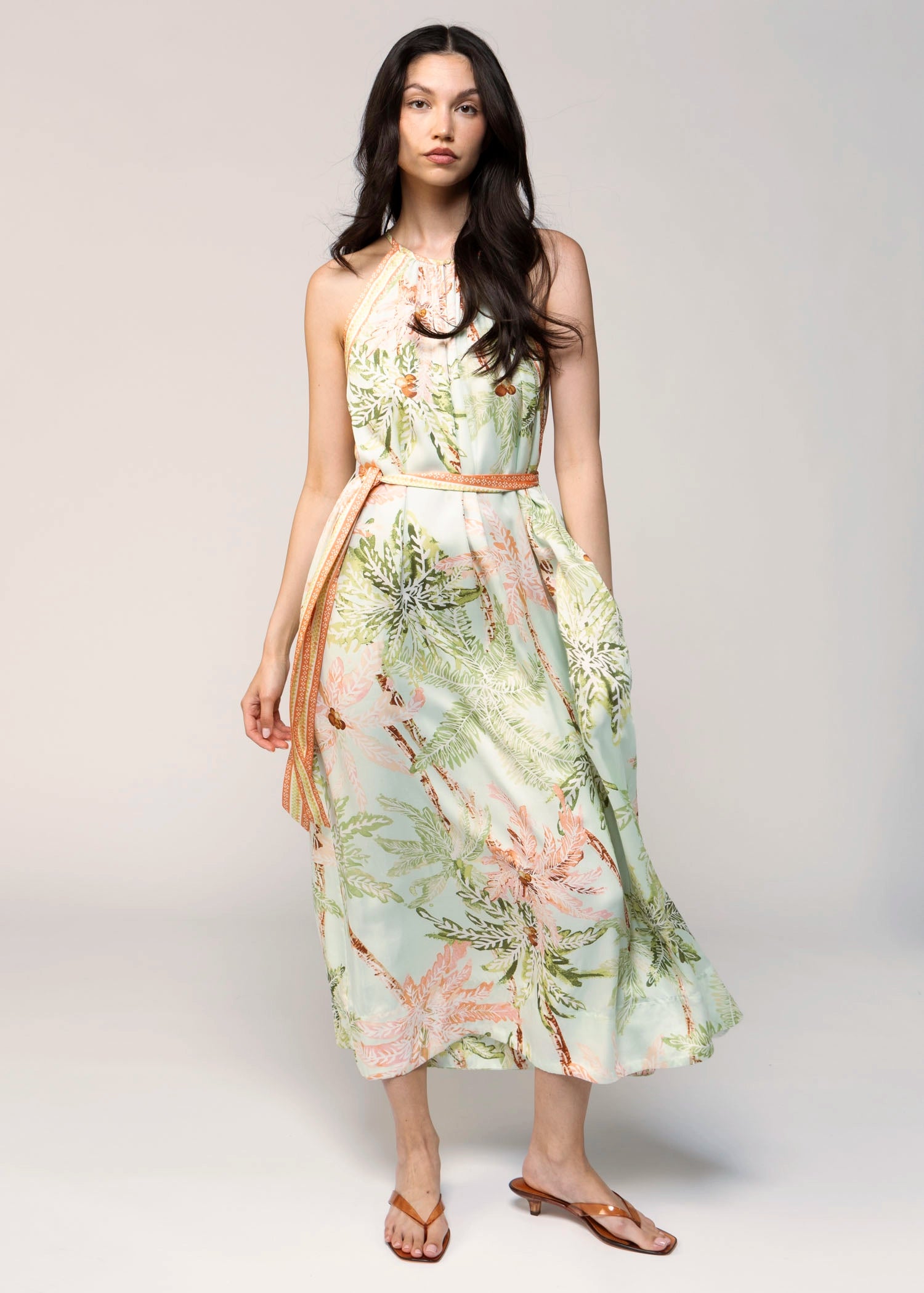 swatch_Seafoam current air tie waist midi dress