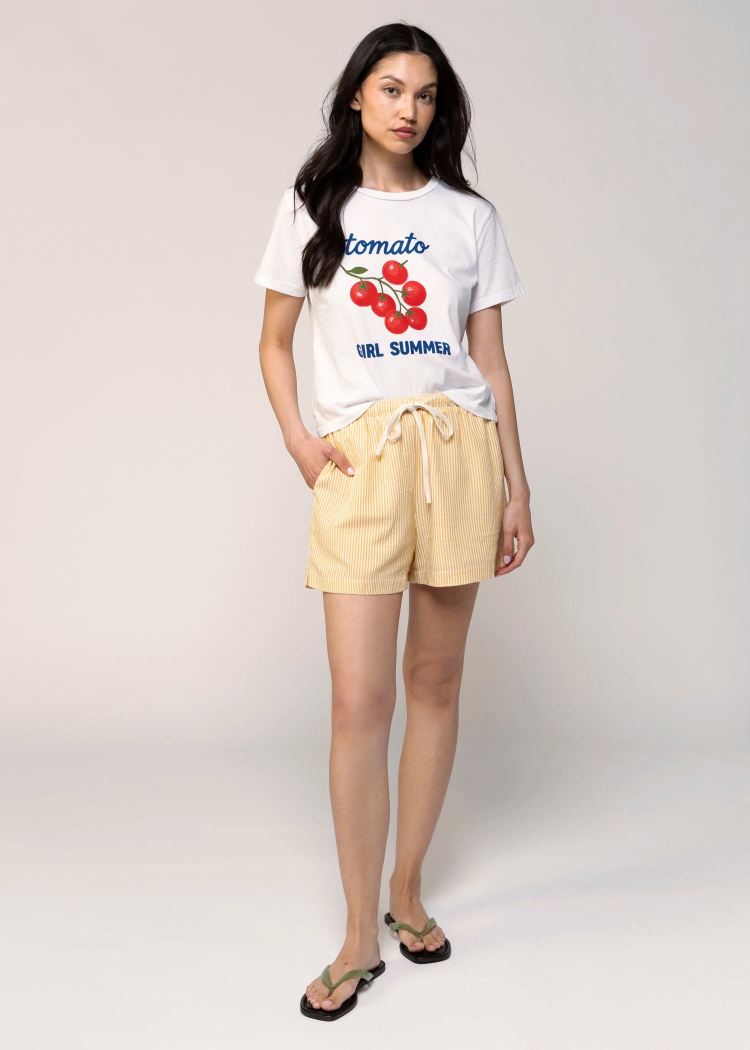 swatch_White sunny somewhere tomato girl summer t-shirt