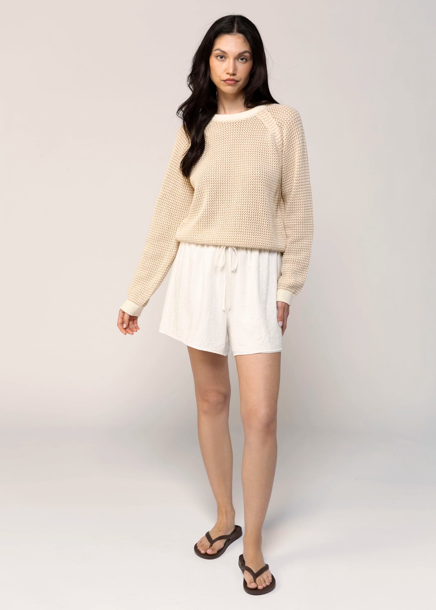 swatch_Cream elastic waist short