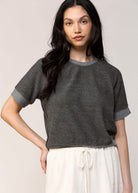 swatch_Dark Heather Grey perfect white tee kennedy short sleeve sweatshirt
