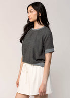 swatch_Dark Heather Grey perfect white tee kennedy short sleeve sweatshirt