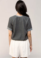 swatch_Dark Heather Grey perfect white tee kennedy short sleeve sweatshirt
