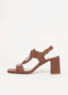 swatch_Brown Leather l'idea heeled leather sandal
