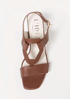 swatch_Brown Leather l'idea heeled leather sandal