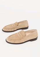 swatch_Sand Suede l'idea ruched leather loafer