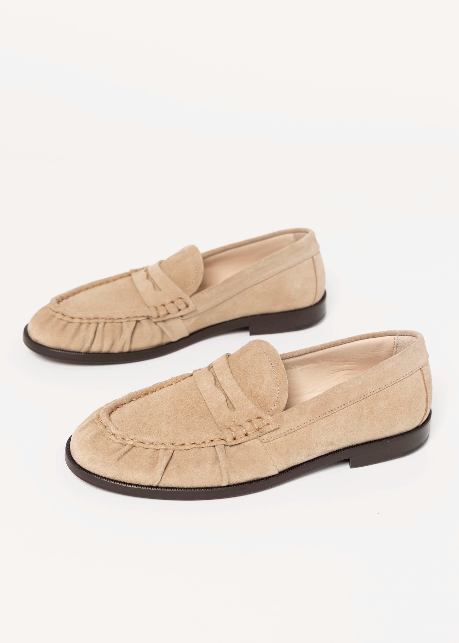 swatch_Sand Suede l'idea ruched leather loafer