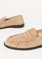 swatch_Sand Suede l'idea ruched leather loafer
