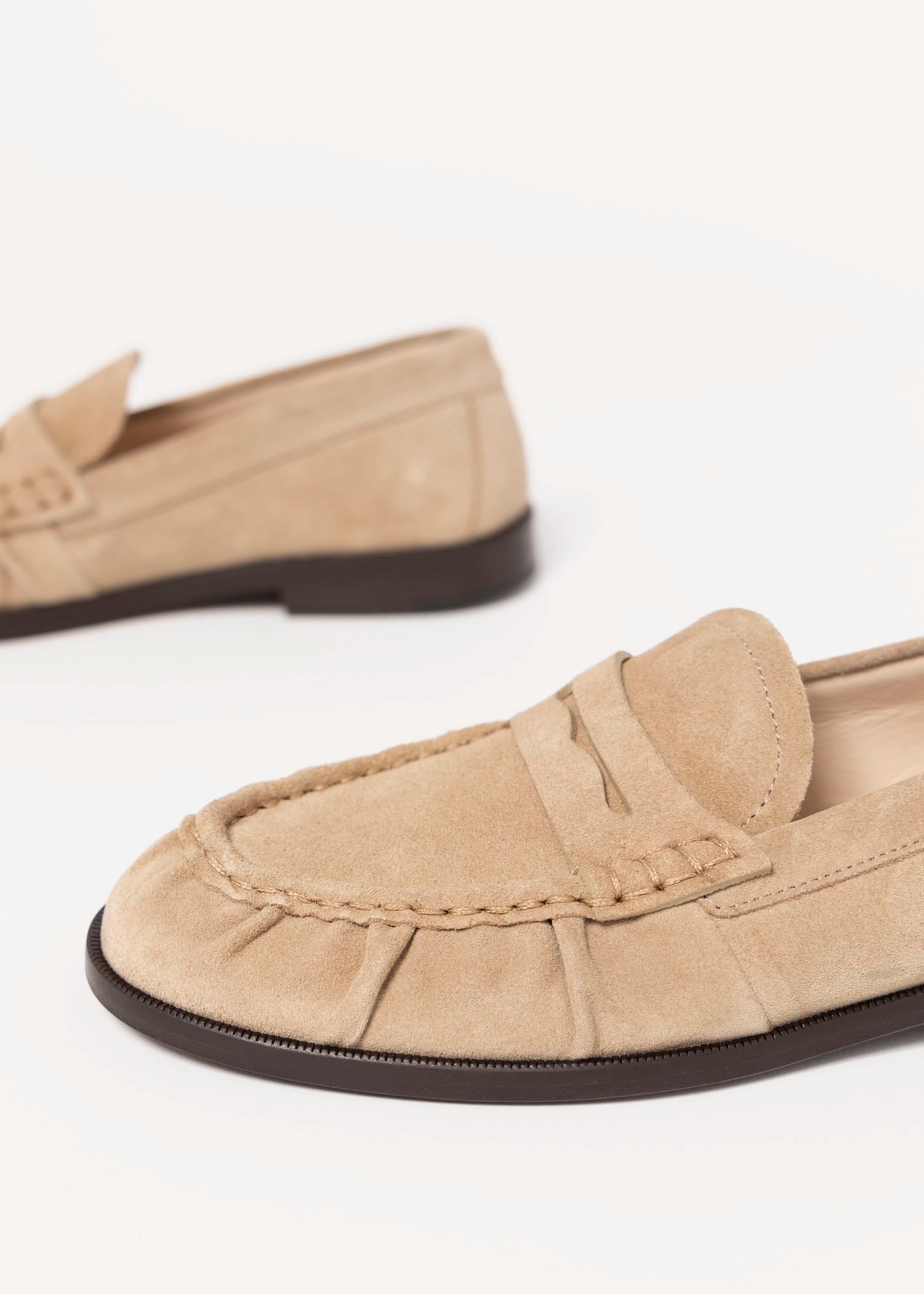 swatch_Sand Suede l'idea ruched leather loafer