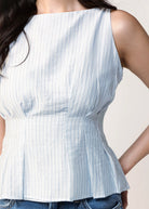 swatch_Blue pinstripe peplum top