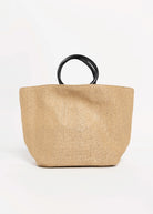 swatch_Camel circle handle straw tote