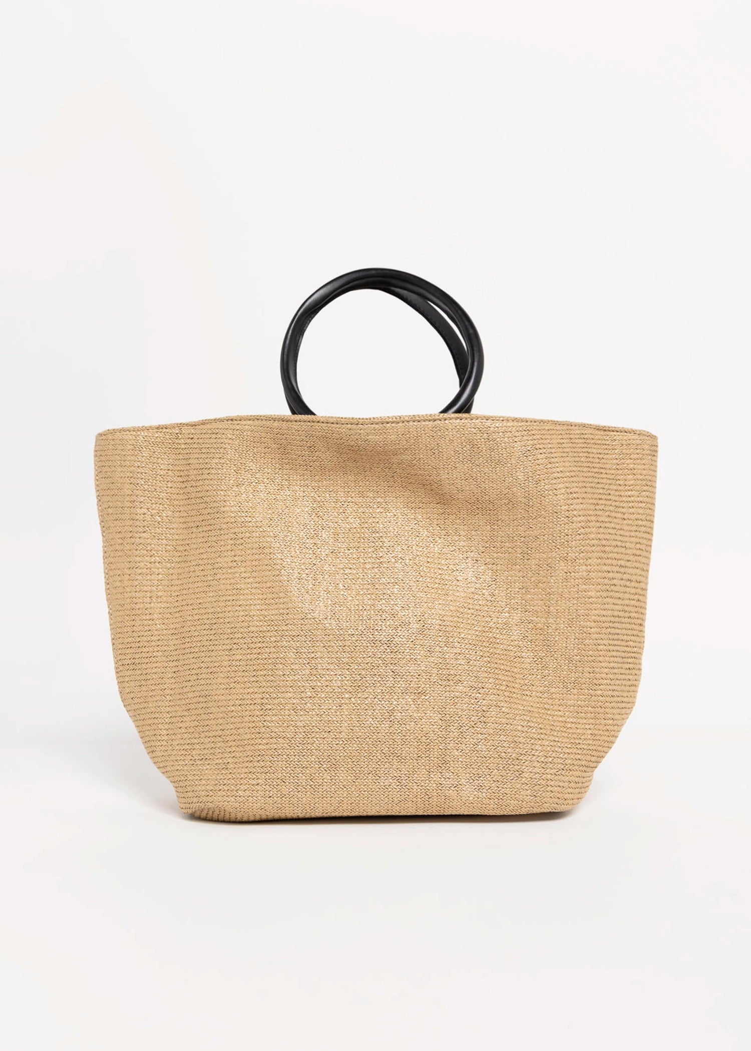 swatch_Camel circle handle straw tote