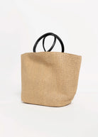 swatch_Camel circle handle straw tote