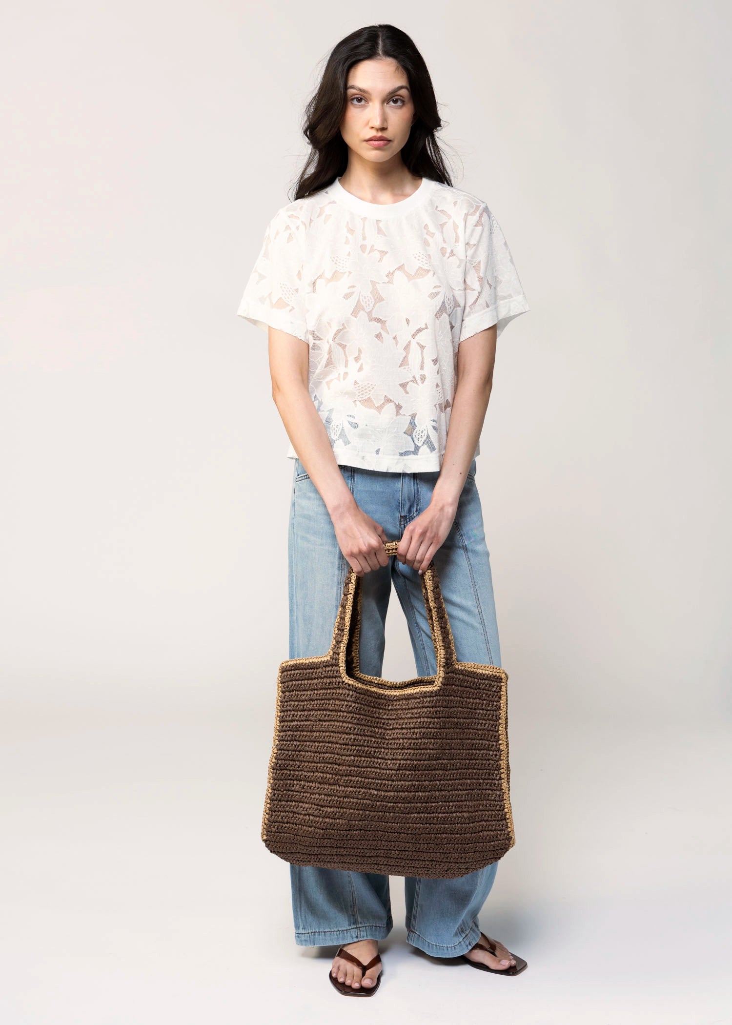 swatch_Chocolate urban expressions enid straw tote
