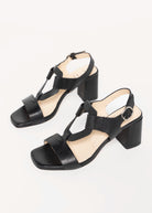 swatch_Black Leather heeled leather sandal