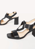 swatch_Black Leather heeled leather sandal