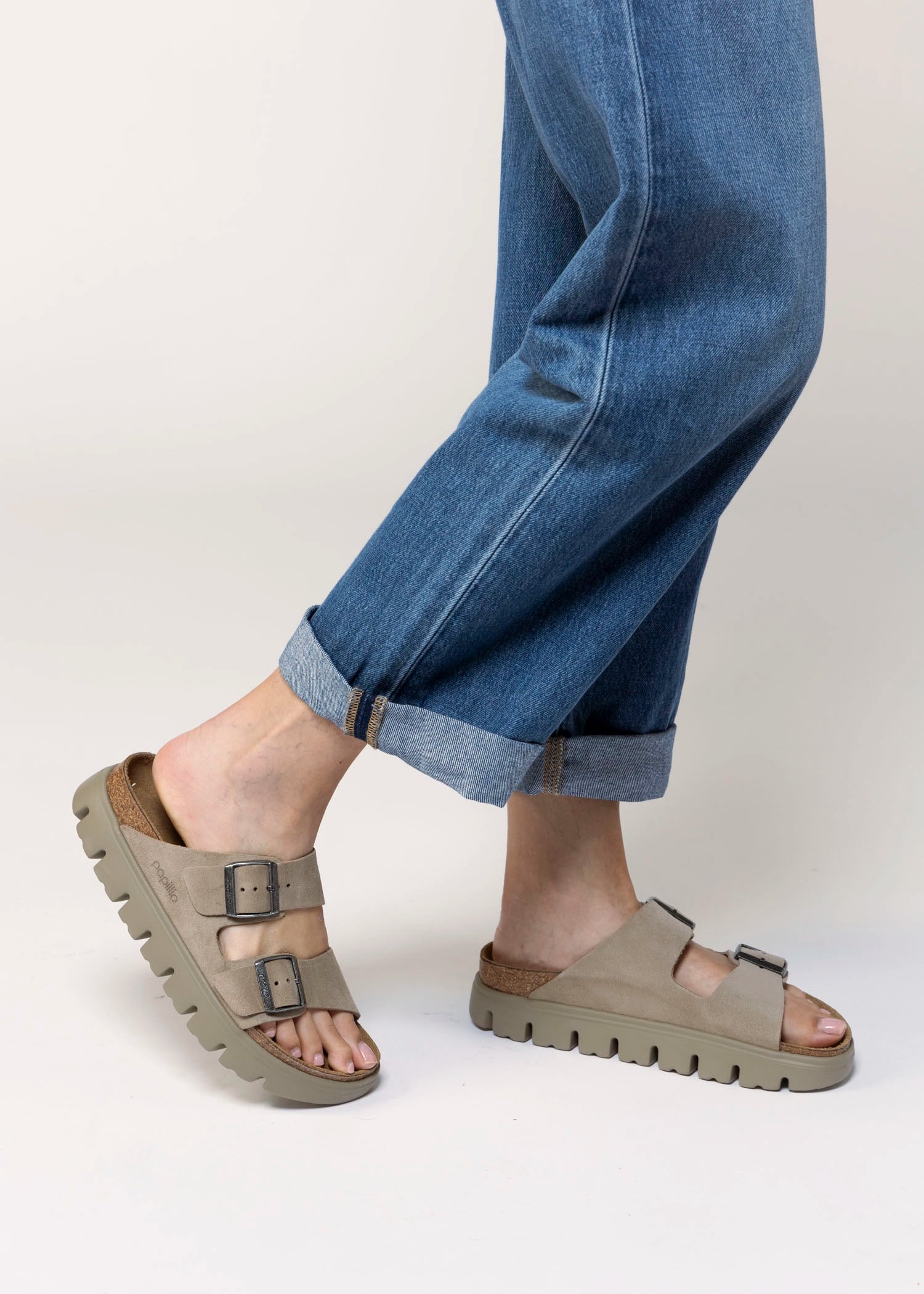 swatch_Taupe Suede birkenstock papillio arizona platform sandal