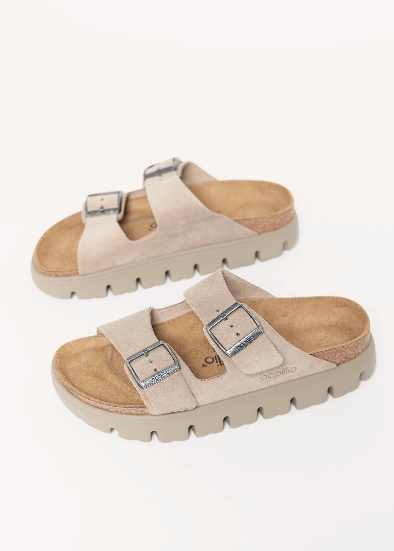 swatch_Taupe Suede birkenstock papillio arizona platform sandal