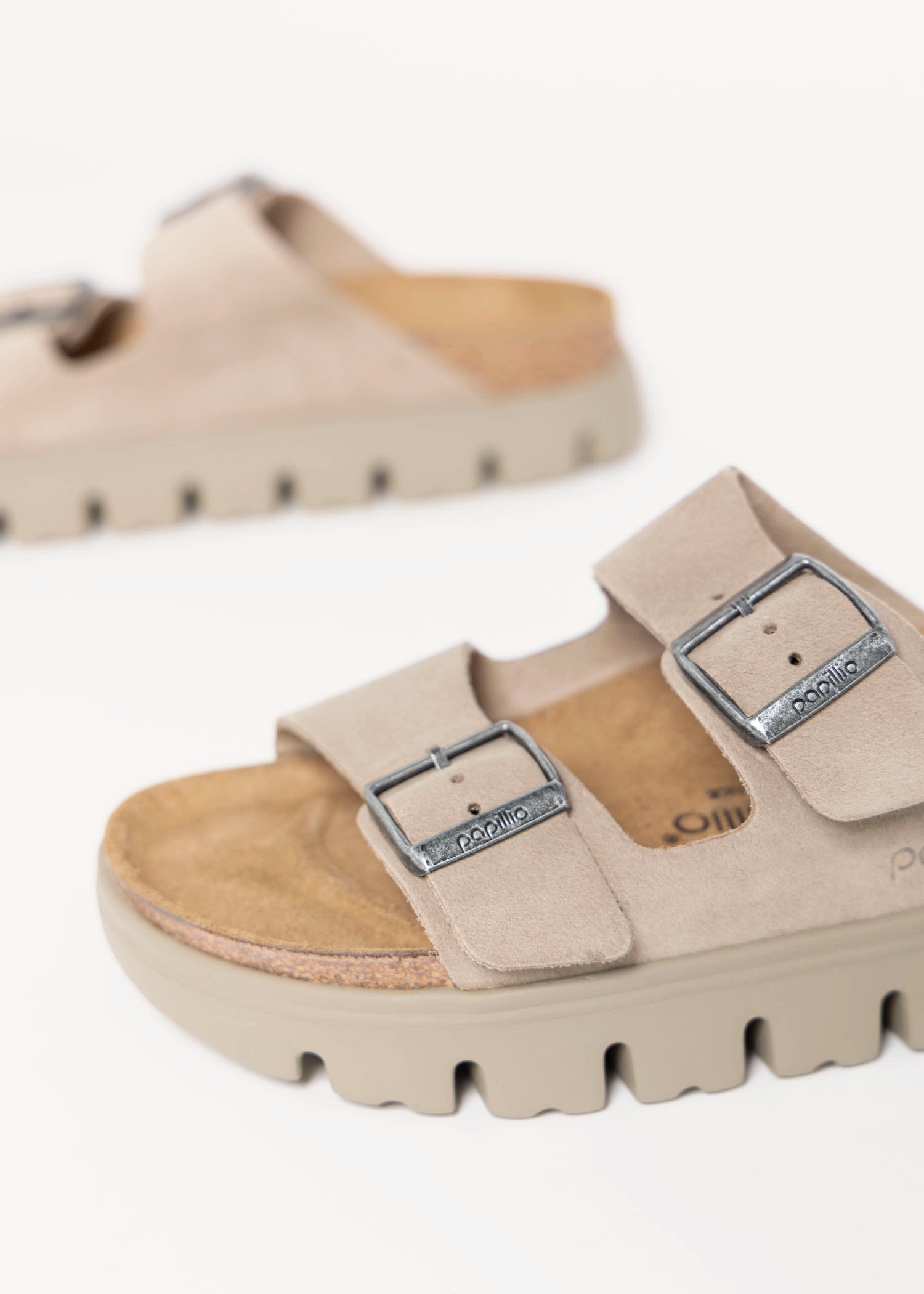 swatch_Taupe Suede birkenstock papillio arizona platform sandal