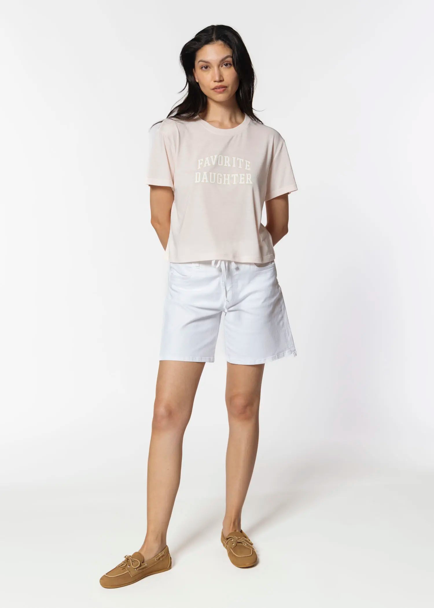 swatch_rose/white cropped collegiate tee apparel
