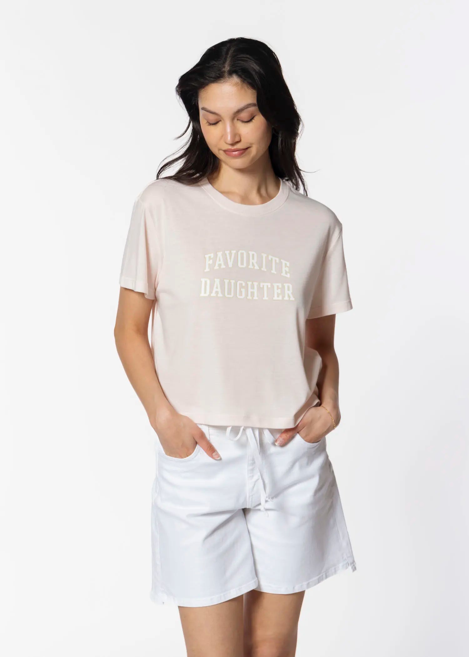 swatch_rose/white cropped collegiate tee apparel