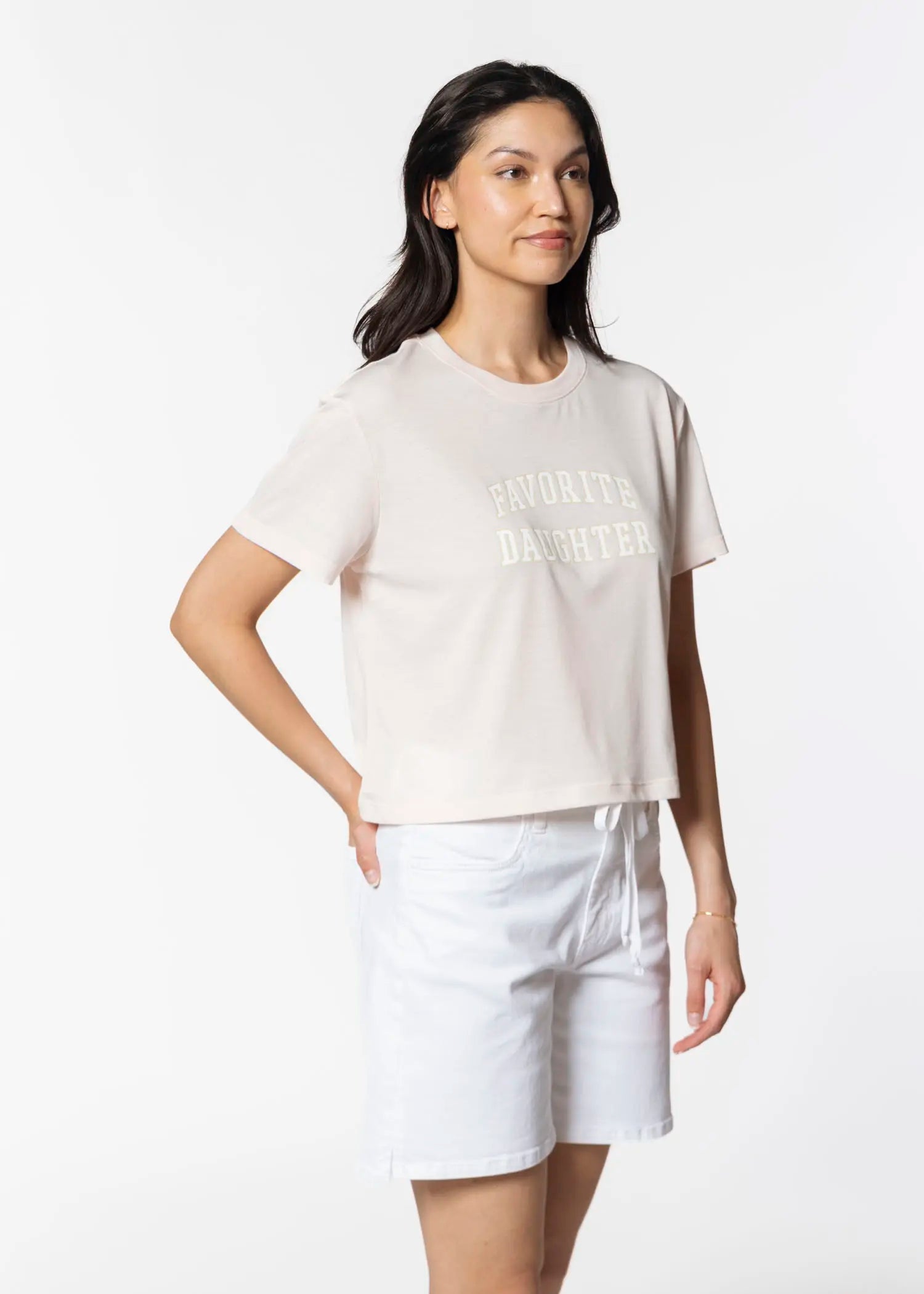 swatch_rose/white cropped collegiate tee apparel