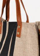 swatch_Black/Natural top handle canvas tote
