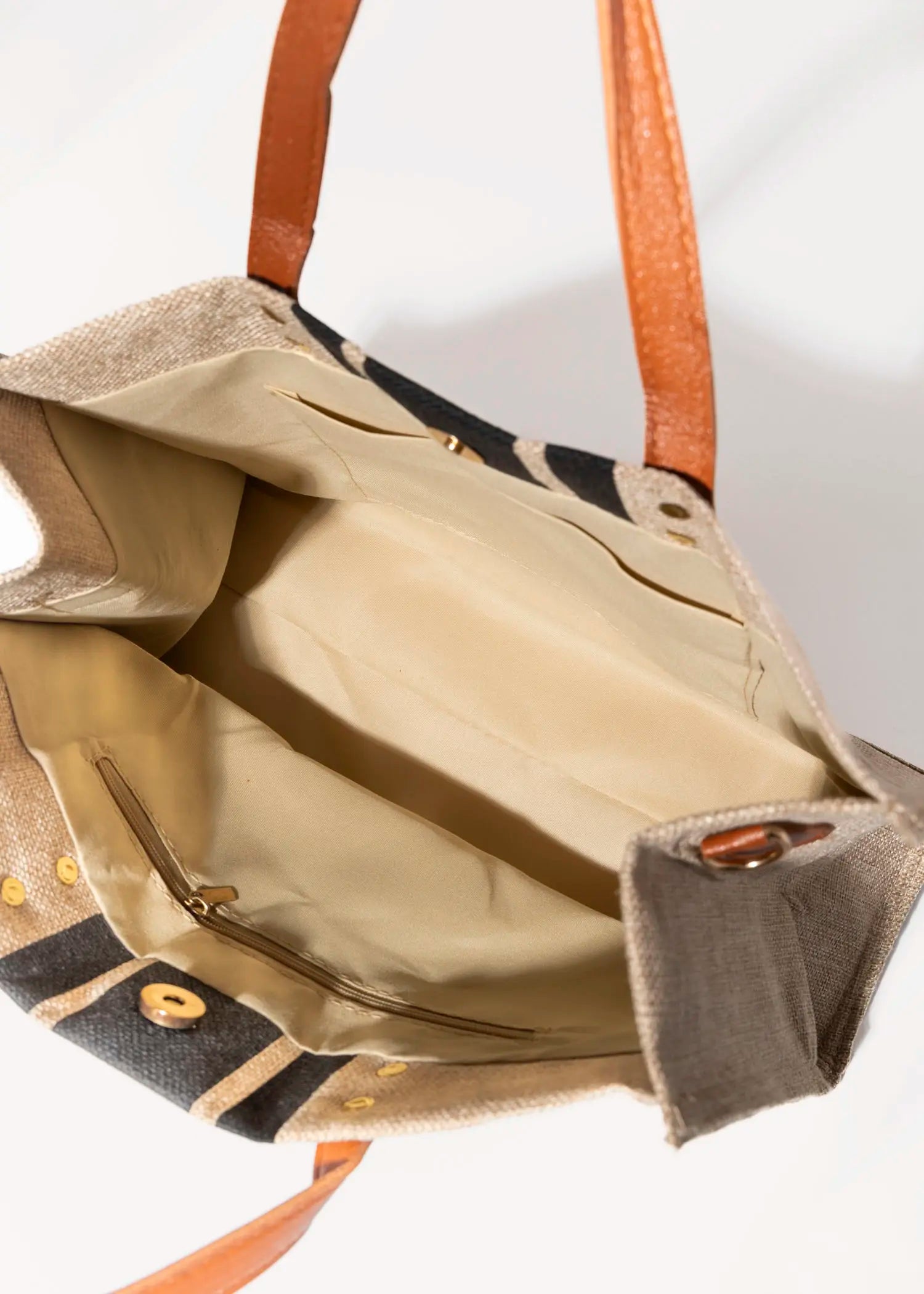 swatch_Black/Natural top handle canvas tote