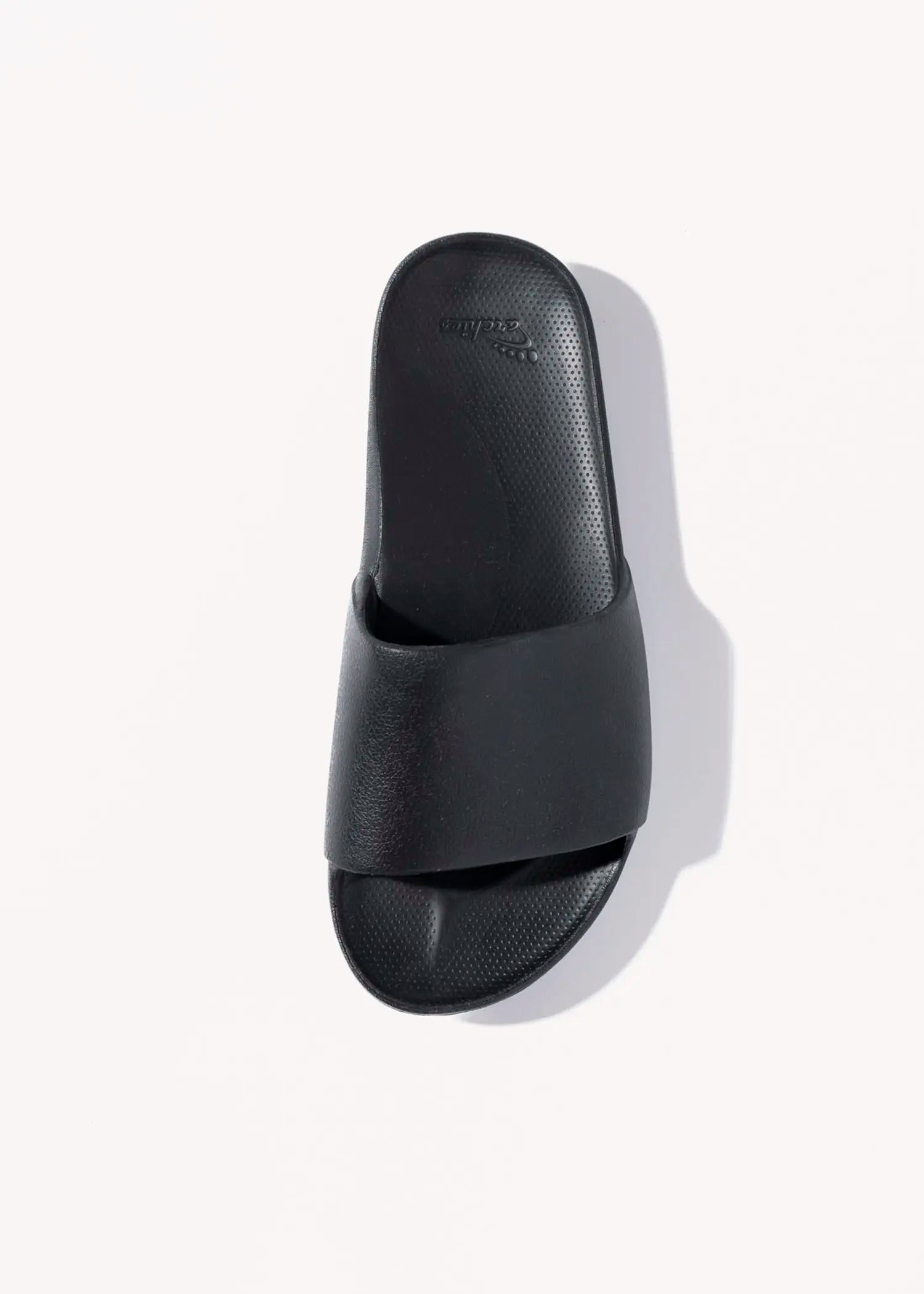 swatch_black arch support slides flat sandals