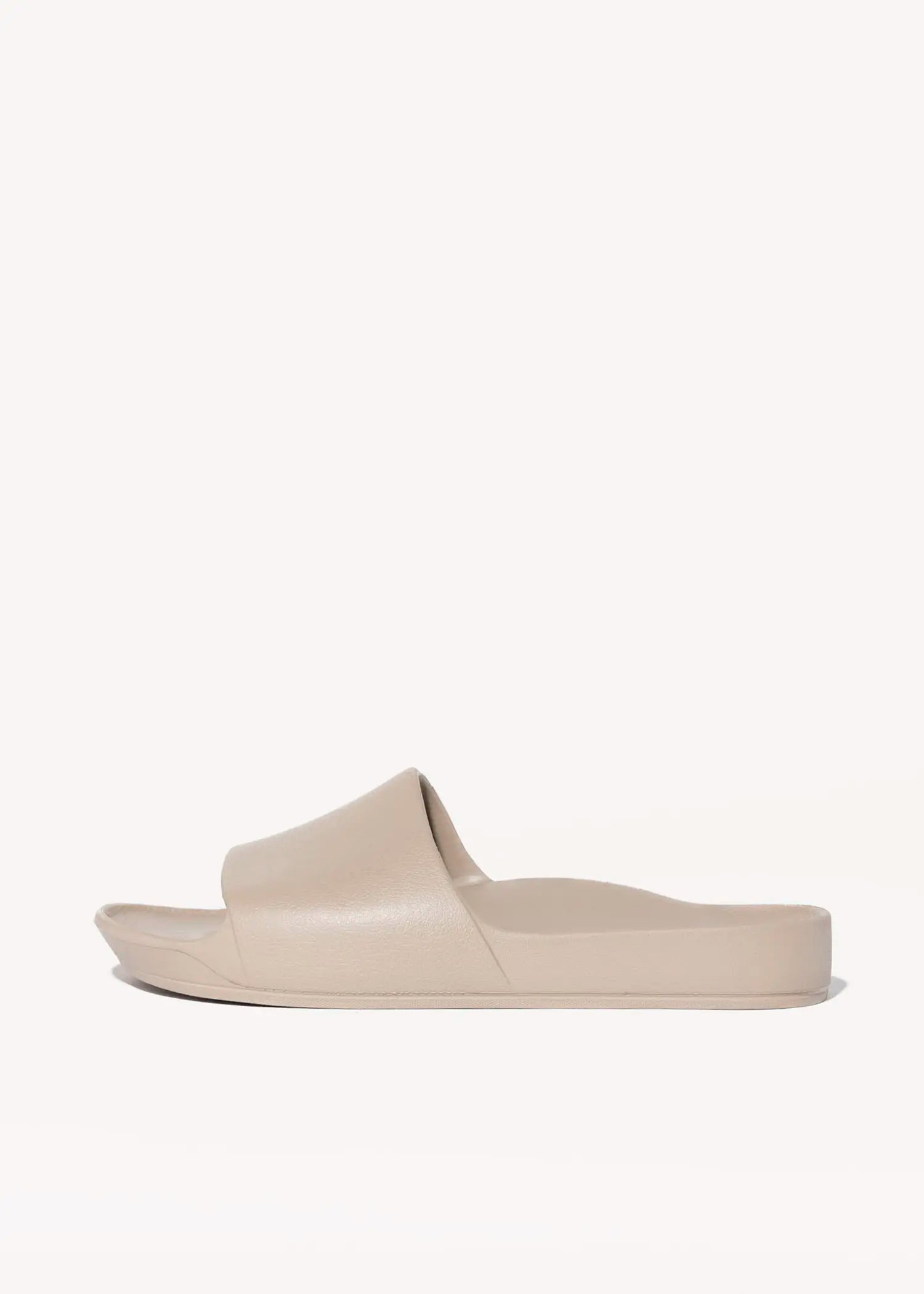swatch_taupe arch support slides flat sandals