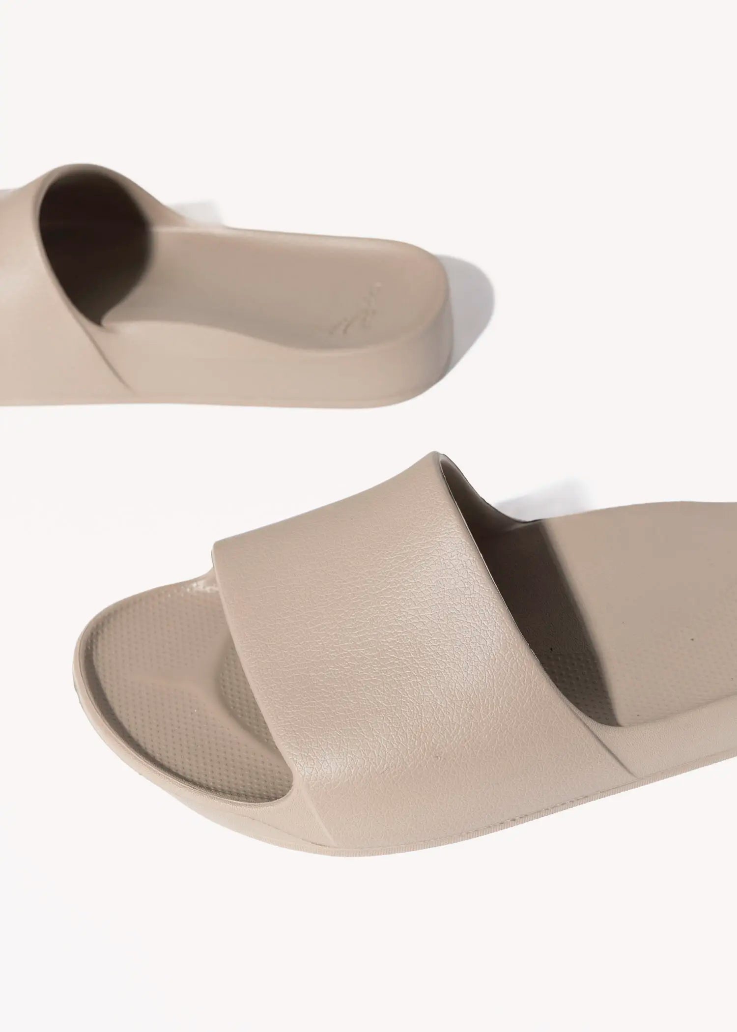 swatch_taupe arch support slides flat sandals