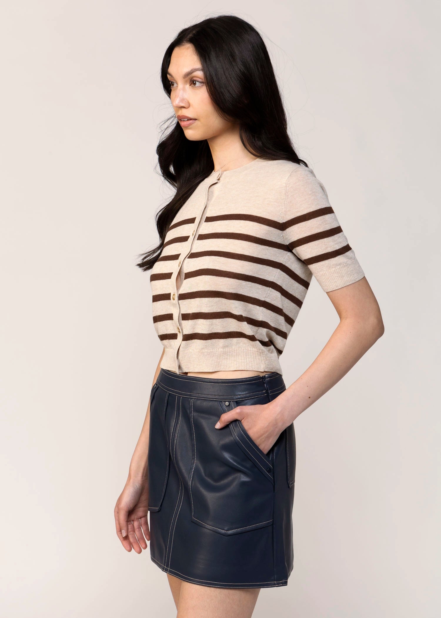 swatch_Oat/Chocolate central park west marlon stripe cardigan