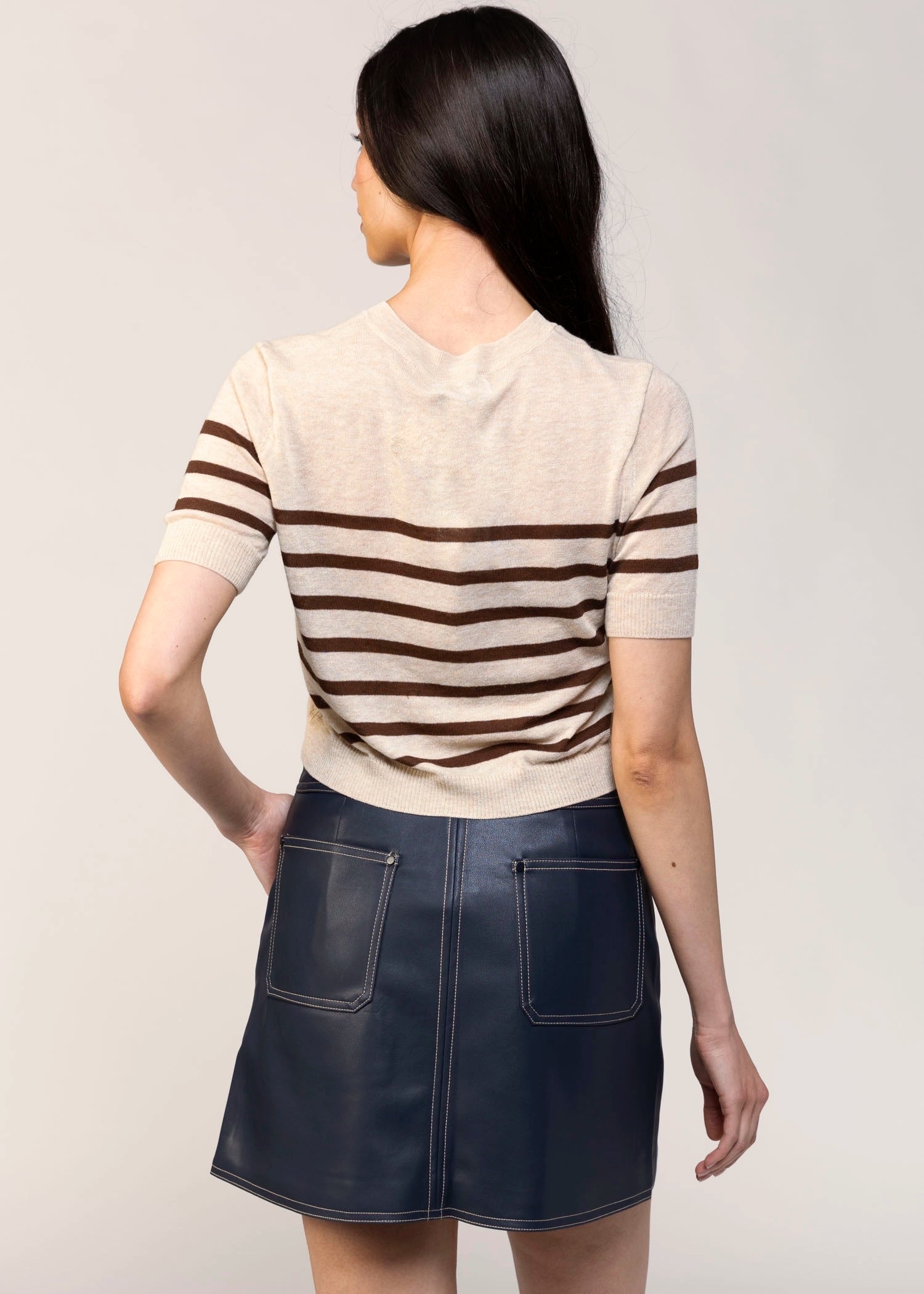 swatch_Oat/Chocolate central park west marlon stripe cardigan