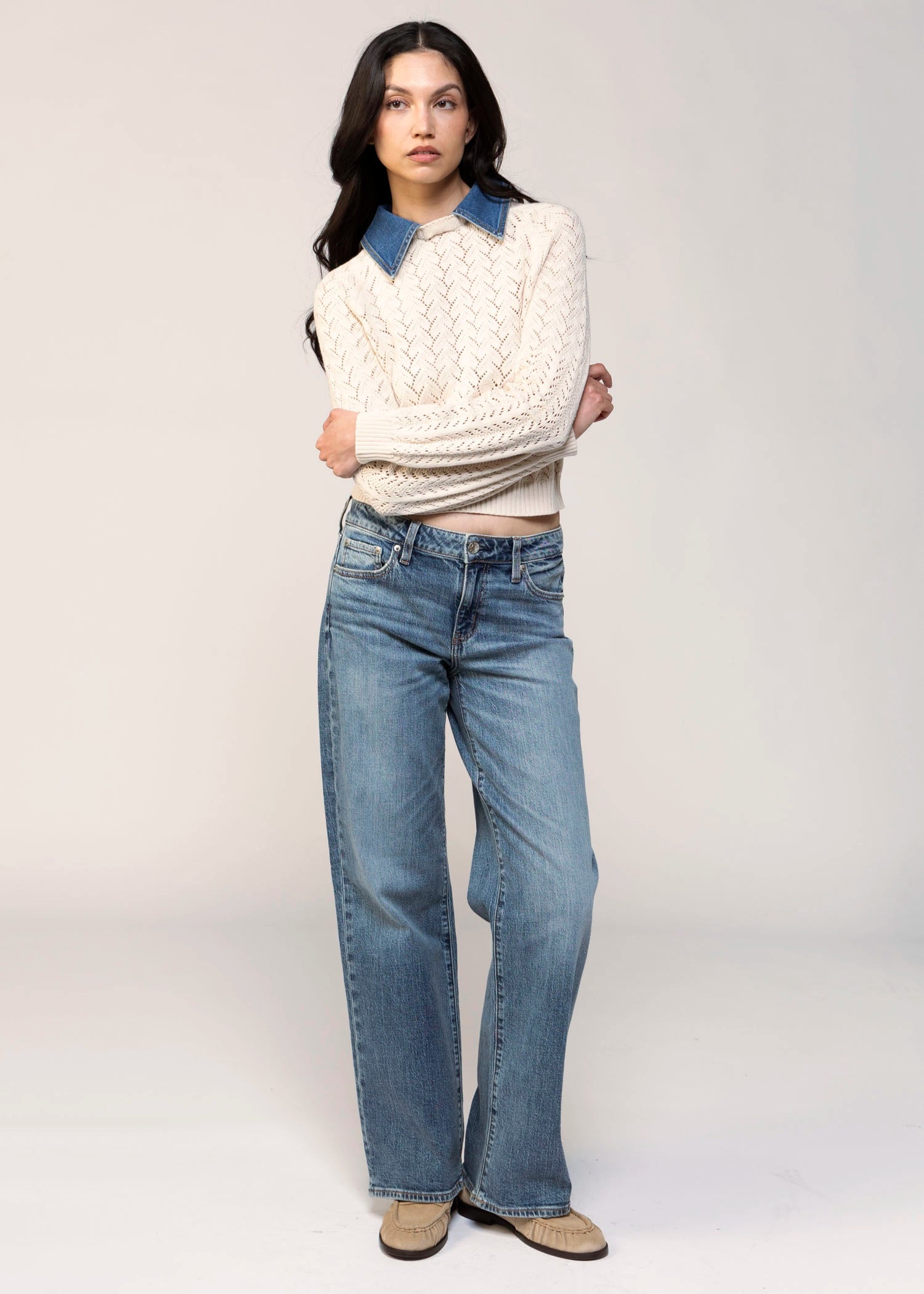 swatch_Ivory central park west hazel collared sweater
