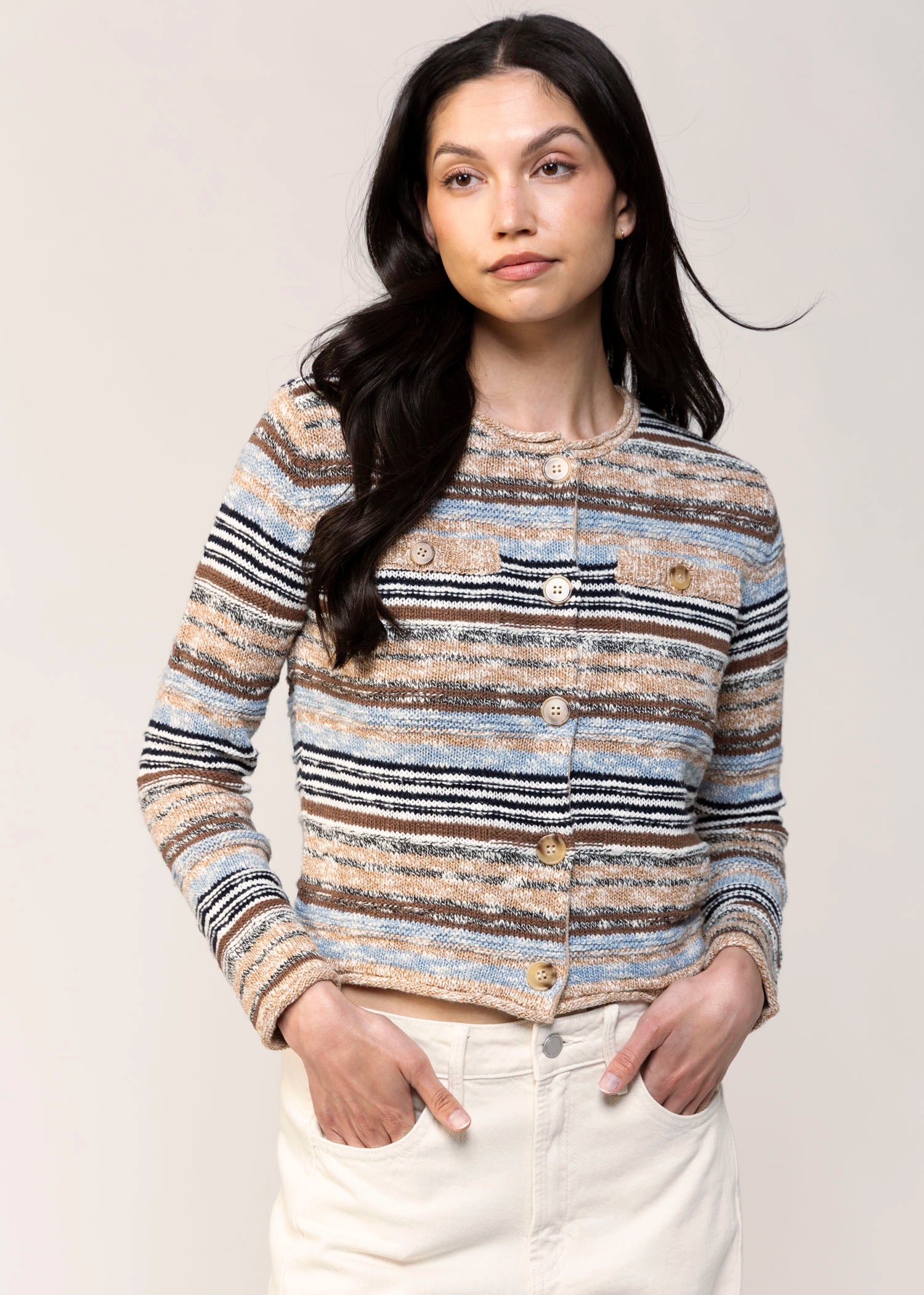 swatch_Brown/Blue central park west marlon cardigan